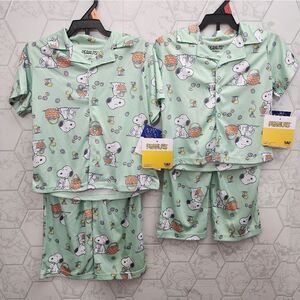 Nwt Family Look Peanuts Toddler Girls Easter Pajama Coat Sets Bundle, 2-Piece